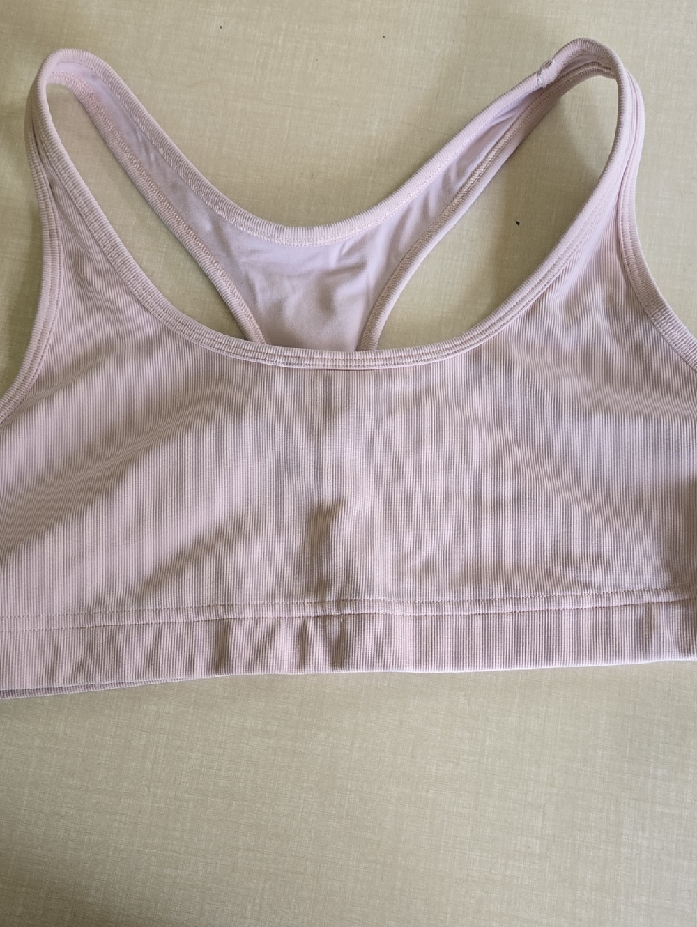 TNA Ribbed Racerback Bralette in Pale Pink